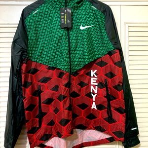 Nike Shield Unisex Team Kenya Running Windrunner Windbreaker Jacket Size S-L